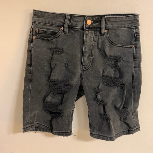 ASOS SKINNY FIT DENIM SHORTS - Picture 1 of 4